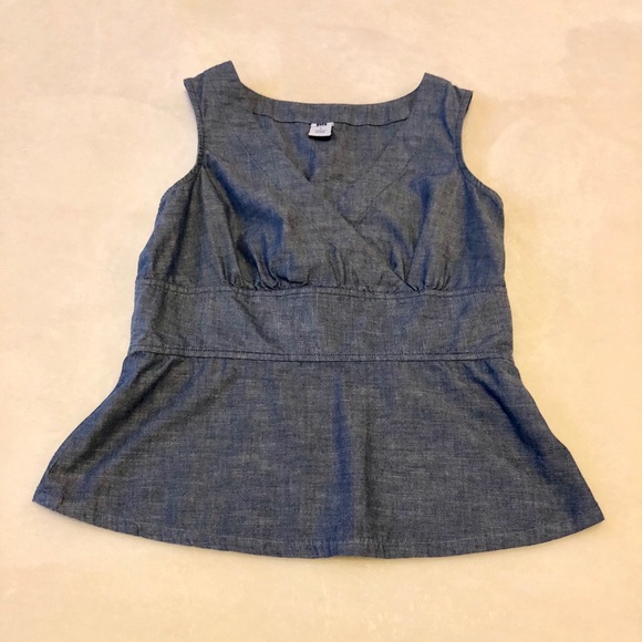 Gap peplum denim chambray top size small - Picture 5 of 5